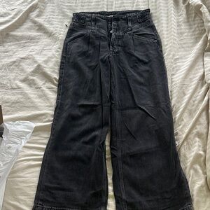 Free People Black Wide-Leg Flare Jeans